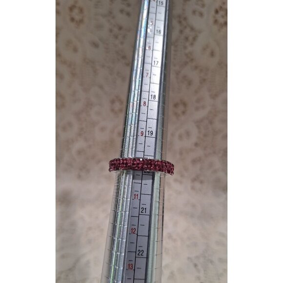 EUC Pink Rhinestone Eternity Band Ring Size 10 - Picture 5 of 5